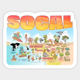 SoCal Cartoon Sunset Sticker